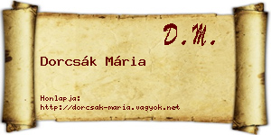 Dorcsák Mária névjegykártya
